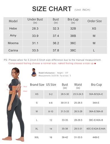 Women's Open Back Tee Workout Crop Top Yoga Built in Bra Light Compression Cream Feeling Crew Neck Gym T Shirts