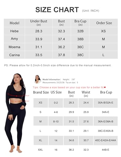 ENERBLOOM Long Sleeve Crop Tops for Women Workout Yoga Shirts Slim Fitted Cream Feeling U Neck Cropped Athletic Gym Tee Coffee Medium