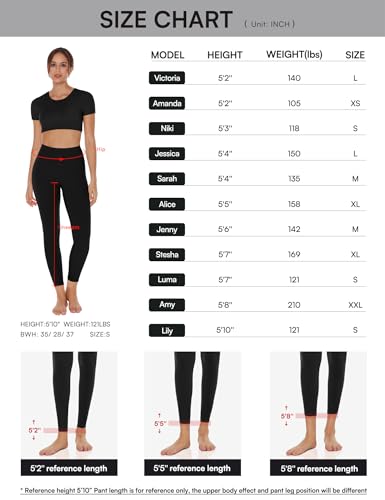 ENERBLOOM Womens Yoga Leggings Workout Tights Pants 25'' High Waisted No Front Seam Tummy Control Cream Feeling 7/8 Length X-Small