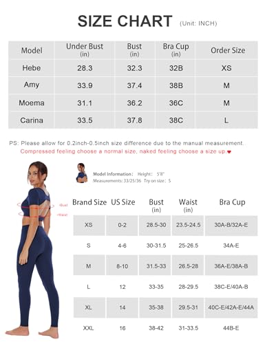 Women's Open Back Tee Workout Crop Top Yoga Built in Bra Light Compression Cream Feeling Crew Neck Gym T Shirts