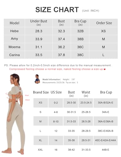 Women's Open Back Tee Workout Crop Top Yoga Built in Bra Light Compression Cream Feeling Crew Neck Gym T Shirts