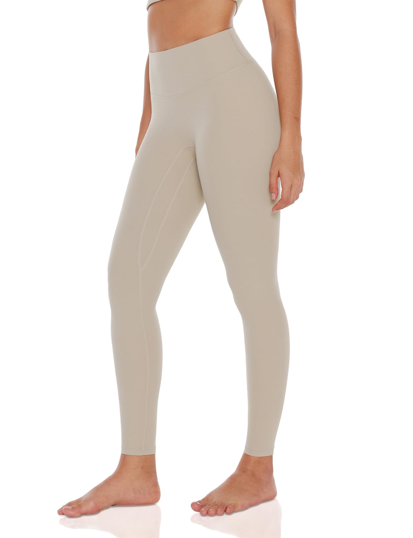 ENERBLOOM Workout Yoga Leggings for Women High Waisted Compression Pants 28'' Cream Feeling Tight No Front Seam Full Length X-Small